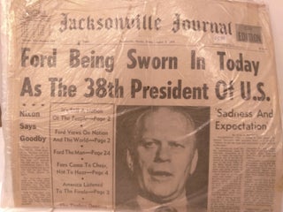 Item #87691 Jacksonville Journal: Ford Being Sworn in Today as the 38th Presidenf of U.S