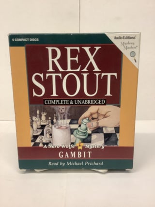 Item #87739 Gambit, A Nero Wolfe Mystery, Unabridged. Rex Stout, Prichard Michael
