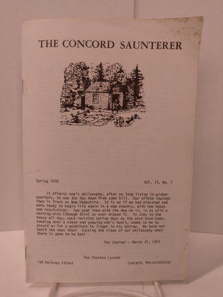 Item #87891 The Concord Saunterer: Vol. 13, No. 1