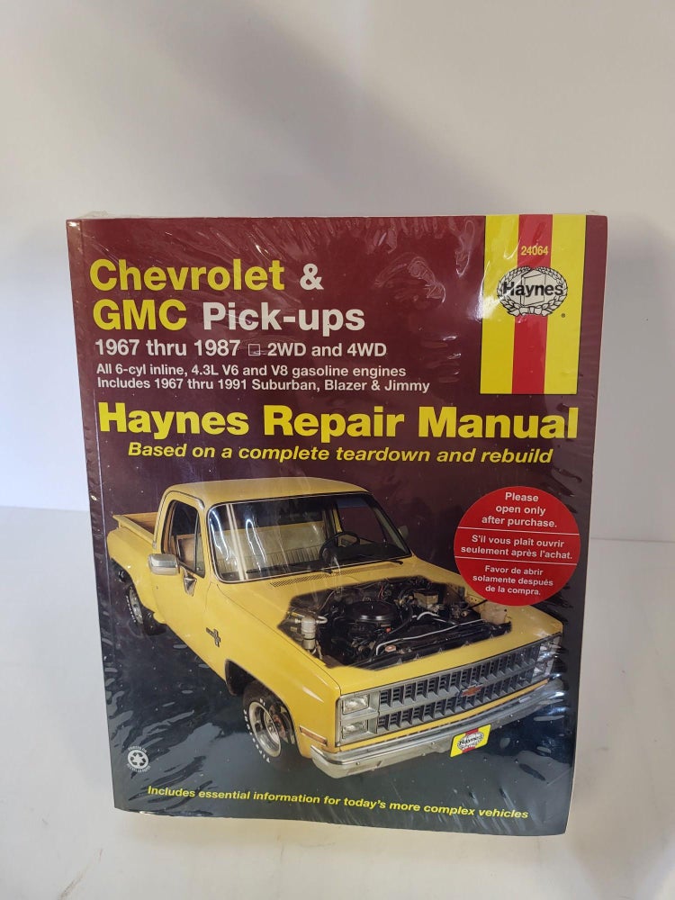 Item #88078 Chevrolet & GMC Pick-Ups 1967-1987 2WD & 4WD: All 6-cyl inline, 4.3L V6 and V8 Gasoline Engines Including 1967 thru 1991 Suburban, Blazer & Jimmy