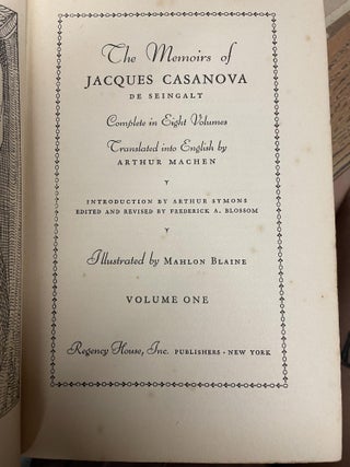 The Memoirs of Jacques Casanova de Seingalt (Complete Eight Volumes Bounds a Four)