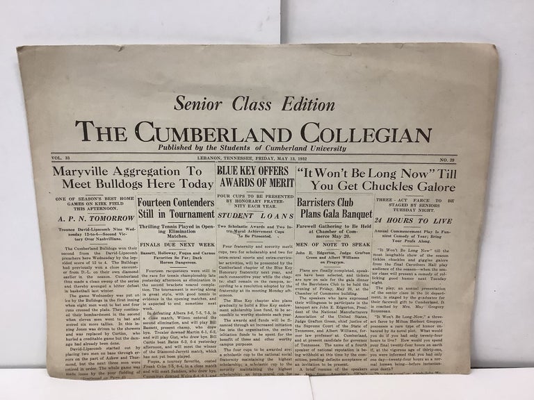 Item #90130 The Cumberland Collegian, Senior Class Edition, Cumberland University Student Newspaper, Lot of 4