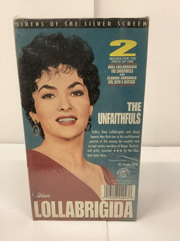 Item #94394 Sirens of the Silver Screen, 2 VHS Movies; The Unfaithfuls, Girl With a Suitcase, 4404. Gine Lollabrigida, Claudia Cardinale.