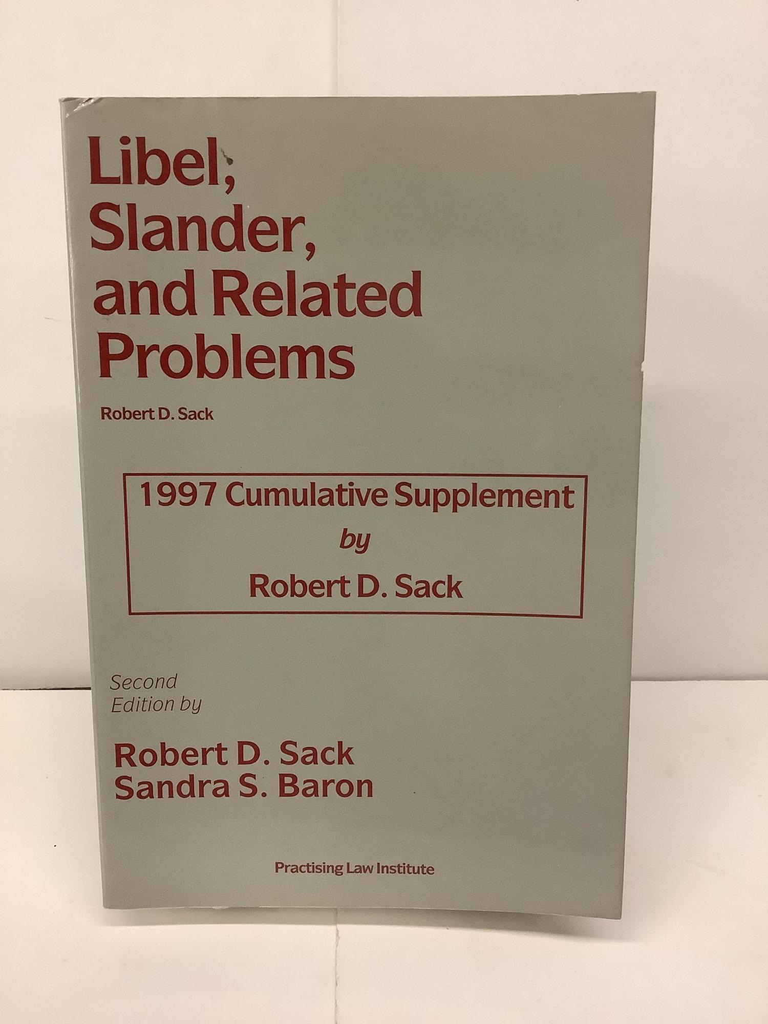 Libel, Slander, and Related Problems; 1997 Cumulative Supplement ...
