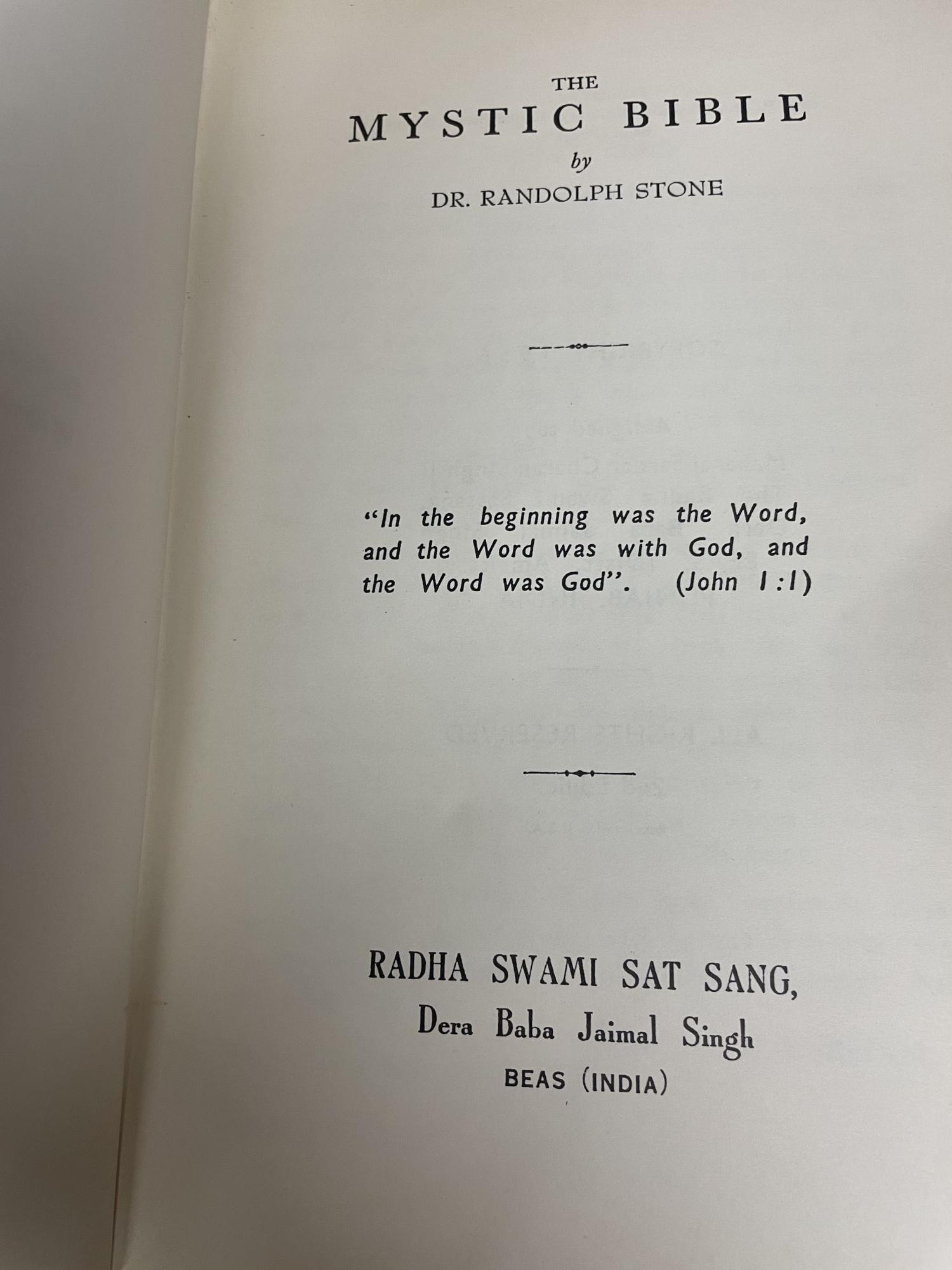 Mystic Bible | Randolph Stone | 2nd edition