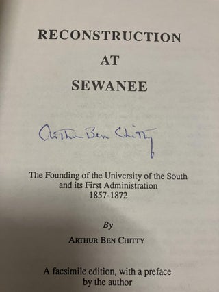 Reconstruction at Sewanee: The founding of the University of the South and its First Administration, 1857-1872