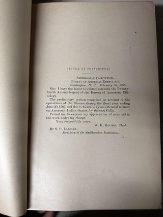 Twenty-Fourth Annual Report of the Bureau of American Ethnology to the Secretary of the Smithsonian Institution 1902 - 1903