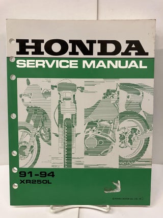 Item #98289 Honda Service Manual 91-94 XR250L